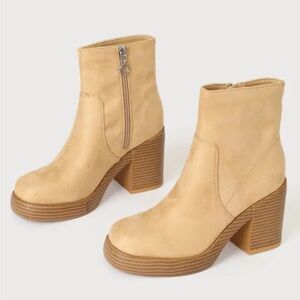 Dirty Laundry Groovy Camel Suede Platform Ankle Boots